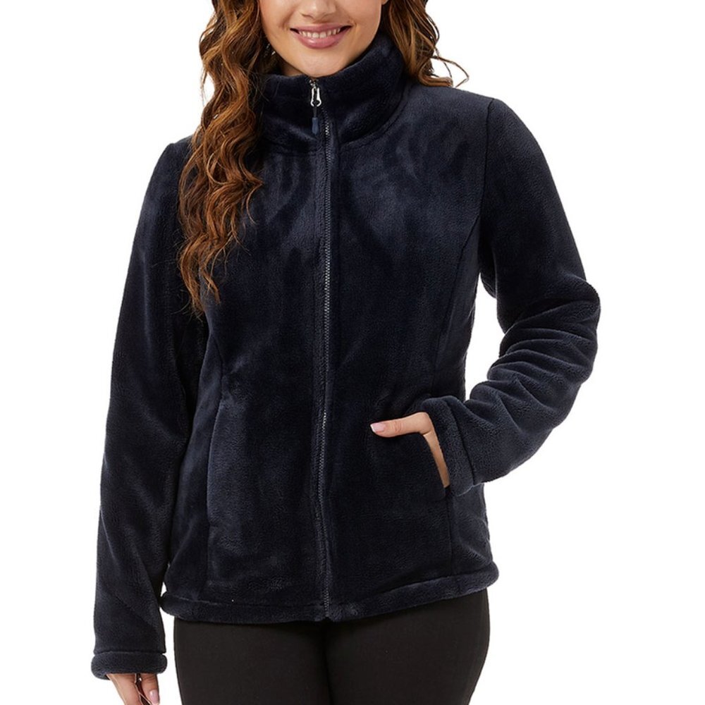 32 Degrees Heat Women's Plush Jacket Size M Dark Blue Super Soft Lightweight NEW